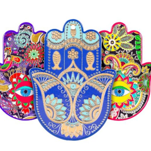 Ceramic Hamsa Wall Decor Trivet: Spiritual Home Protection  NEW IN BOX - Picture 1 of 7